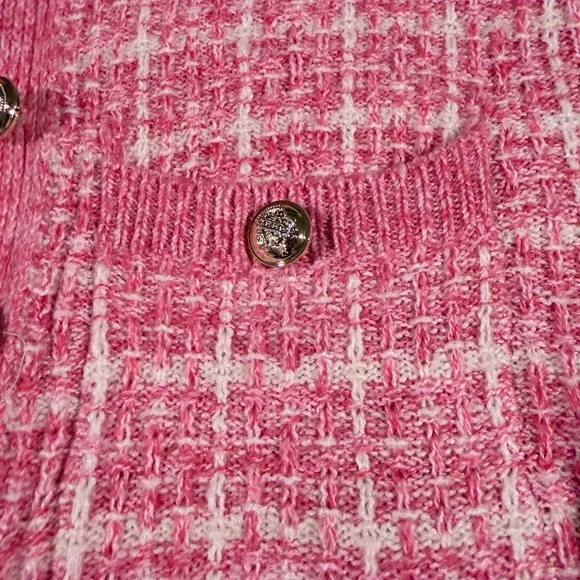 SHEIN Pink Textured Cardigan Sweater - Picture 5 of 5